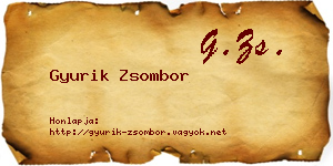 Gyurik Zsombor névjegykártya